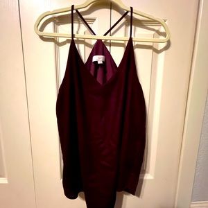 Loft burgundy velvet racerback tank.